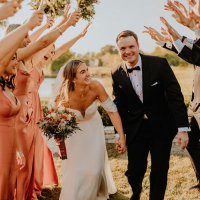 Couples entry in wedding venue
