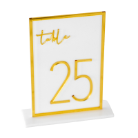 Gold and White Table Numbers