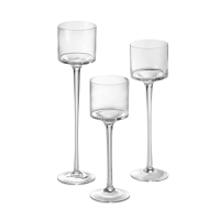 Stemmed Candleholders with Pearled Wax