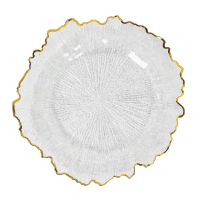 Clear Charger Plate with Gold Rim